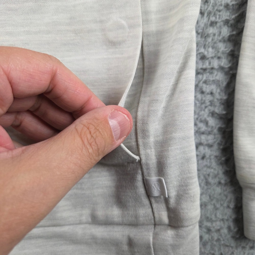 Lululemon Lab Hoodie Womens XS Gray Space Dye Full Zip Lifestyle Nutrition Logo - Picture 3 of 7